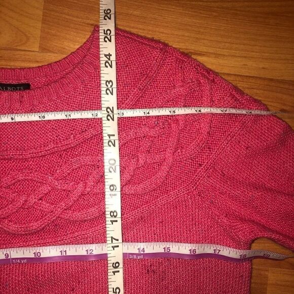 Talbots cable knit pink sweater - Picture 6 of 7